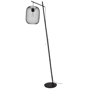   Állólámpa talpkapcsolóval, 194 cm, fekete - Wrington Eglo 32468, skandináv, 1xE27 foglalattal