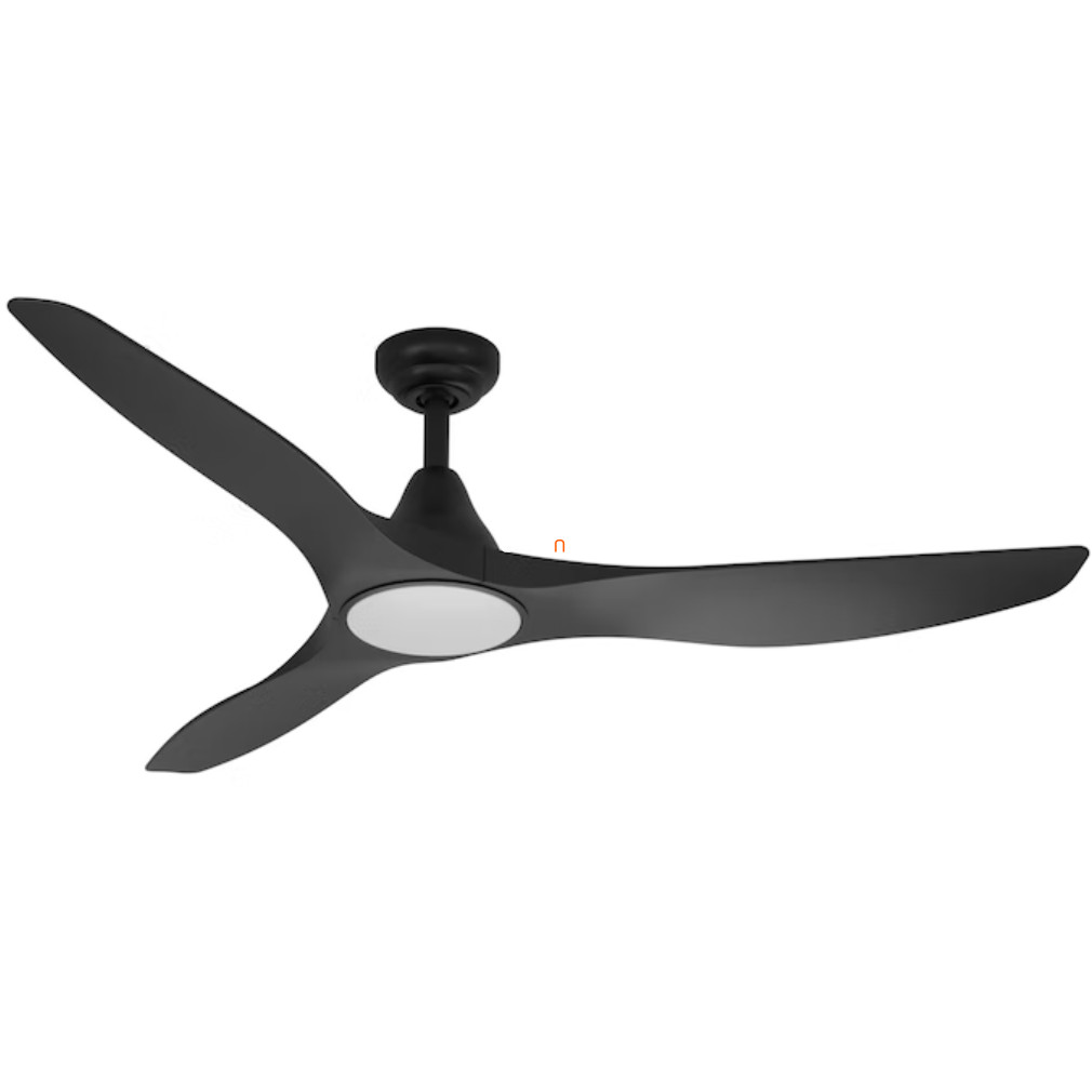 Ventilátoros mennyezeti LED lámpa távirányítóval 19 W, hideg-melegfehér, matt fekete - Portsea Eglo 35114