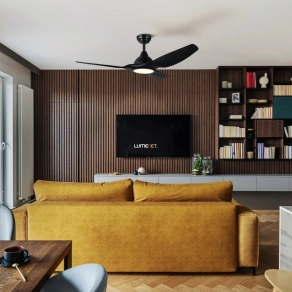   Ventilátoros mennyezeti LED lámpa távirányítóval 16 W, hideg-melegfehér, matt fekete - Tunitas Eglo 35127