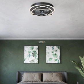   Ventilátoros mennyezeti LED lámpa távirányítóval 4X9 W, hideg-melegfehér, fekete - Namori Eglo 35146