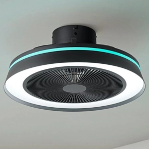   Távirányítóval szabályozható ventiláros mennyezeti LED lámpa - Vallonia Eglo 35196, 3200 lm, 2700-6500 K+RGB, állítható fényerősség, színhőmérséklet és szín, 3x8,5+6 W, 220-230 V