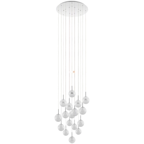   Szabályozható függesztett LED lámpa 17x5 W, melegfehér, króm-fehér - Montefio Eglo 39547