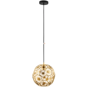   Függesztett lámpa, 30 cm, fekete-sárgaréz - Skoura Eglo 39754