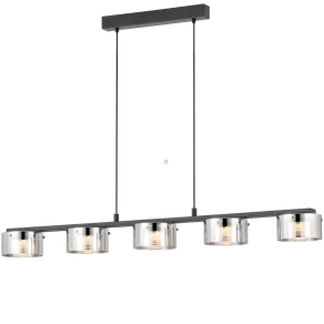   Szabályozható függesztett LED lámpa 5x5,4 W, melegfehér, fekete-füstszínű - Copillos Eglo 39875