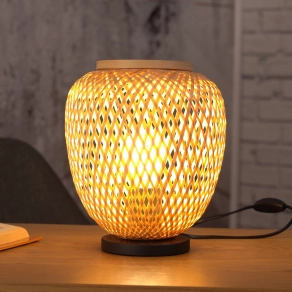   Bambusz hangulatlámpa natúr színben, 25 cm - Dembleby Eglo 43263, 1xE27 foglalattal