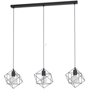   Függesztett lámpa három foglalattal, 24x90,5 cm, fekete - Straiton Eglo 43361
