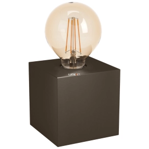   Asztali kocka lámpa sötét bronzszínű, 10 cm - Prestwick 2 Eglo 43549, 1xE27 foglalattal