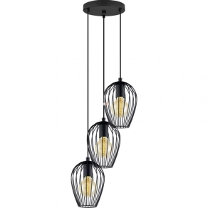   Függesztett lámpa három foglalattal, 38 cm, fekete - Newtown Eglo 49479