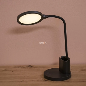   Telefontartós íróasztali LED lámpa, fekete 55 cm - Rehamna Eglo 75723, érintőkapcsolós, 1500 mAh akkumulátor, 2700-6500 K, 300 lm, 2,1 W