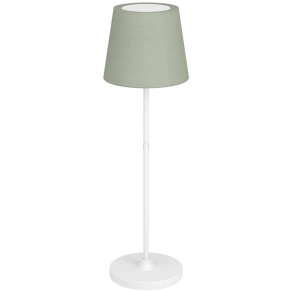   Szabályozható asztali LED lámpa fehér-zöld színben, 34 cm, érintőkapcsolós, USB aljzattal - Leonero Eglo 75936, 300 lm, 2400/3000/4000K, állítható színhőmérséklet és fényerősség, 3 lépcsős dimmelés, 3,8 W, 