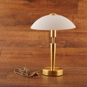   Érintőkapcsolóval szabályozható asztali lámpa, fehér-sárgaréz, 35 cm - Solo Eglo 87254 - állítható fényerő, 1xE14 foglalattal