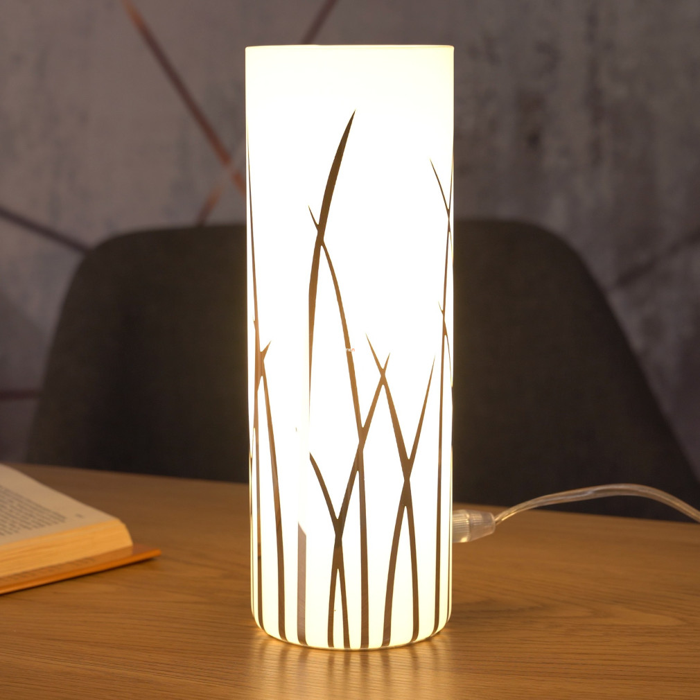 Fűszál mintás asztali hangulatlámpa, 26 cm - Rivato Eglo 92743, 1xE27 foglalattal