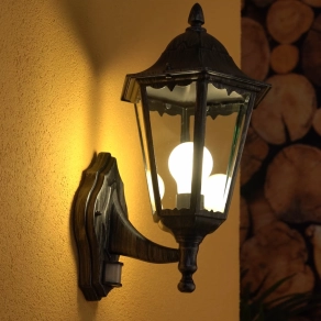   Mozgásérzékelős kültéri fali lámpa, antik fekete - Navedo Eglo 93458