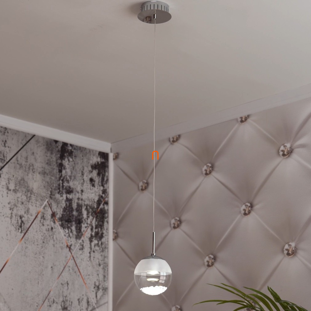 Függesztett LED lámpa 5 W, melegfehér, ezüst - Montefio Eglo 93708
