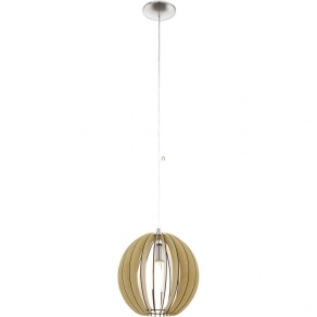   Függesztett lámpa, 30 cm, világosbarna-fa színű - Cossano Eglo 94764
