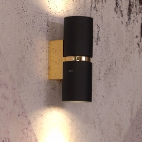   Fali lámpa két foglalattal, 17 cm, fekete-arany színű - Passa Eglo 95364