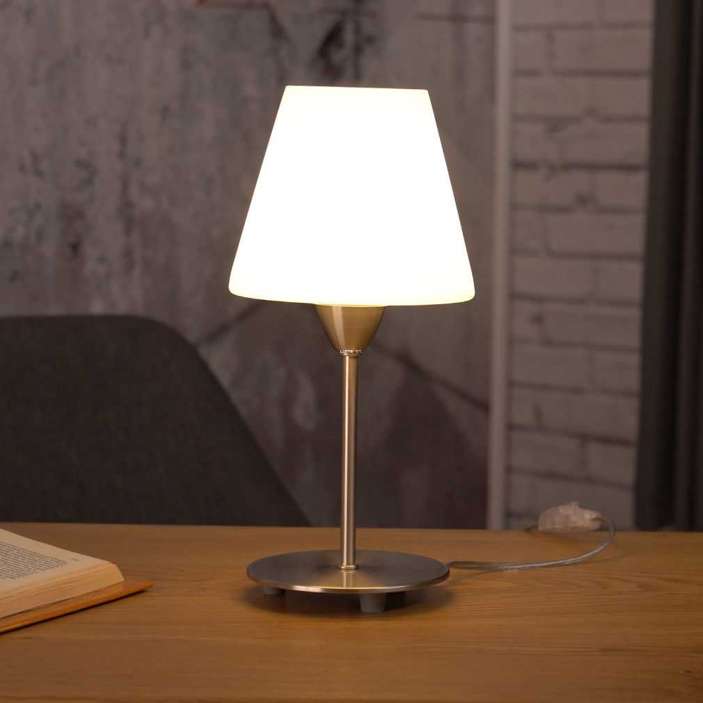 Éjjeli lámpa, 30 cm - Damasco Eglo 95785, nikkel, fehér, 1xE14 foglalattal