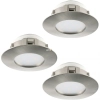 Süllyesztett LED spot lámpa, kerek 18 W, melegfehér, 7,8 cm, nikkel, 3 darabos - Pineda Eglo 95823