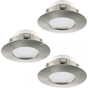   Süllyesztett LED spot lámpa, kerek 18 W, melegfehér, 7,8 cm, nikkel, 3 darabos - Pineda Eglo 95823
