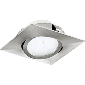   Süllyesztett LED spot lámpa, szögletes 6 W, melegfehér, nikkel színű - Pineda Eglo 95843