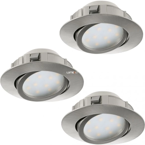   Süllyesztett LED spot lámpa, kerek 18 W, melegfehér, 8,4 cm, nikkel, 3 darabos - Pineda Eglo 95853