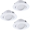 Süllyesztett LED spot lámpa, billenthető 18 W, melegfehér, fehér színben, 3 darabos - Pineda Eglo 95857
