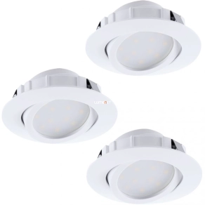   Süllyesztett LED spot lámpa, billenthető 18 W, melegfehér, fehér színben, 3 darabos - Pineda Eglo 95857