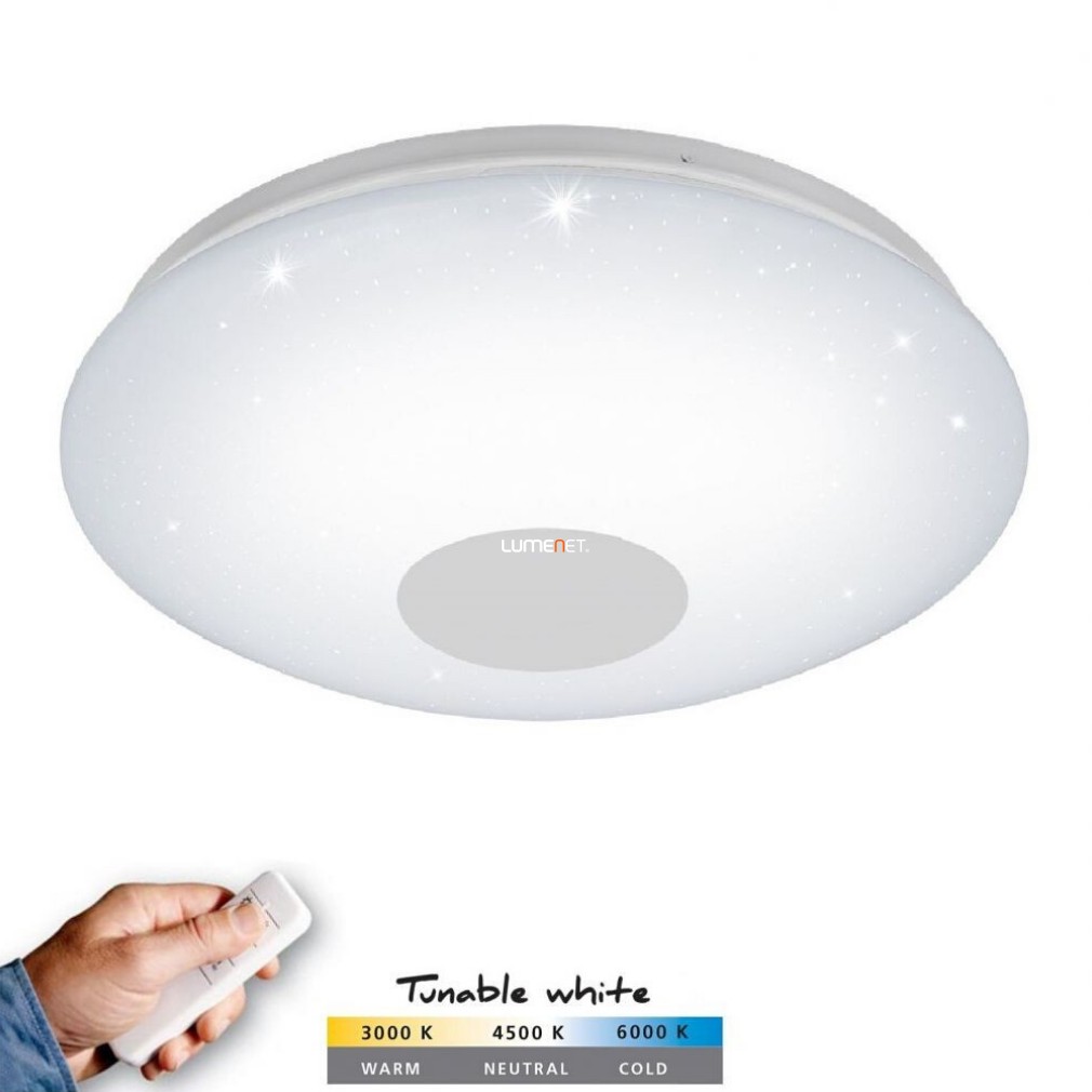 Távirányítós mennyezeti LED lámpa 30 W, hideg-melegfehér, fehér-szürke színű - Voltago Eglo 95973