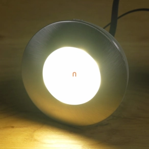   Bontott csomagolású Kültéri süllyesztett LED spot lámpa, kerek 4,9 W, melegfehér, nikkel színű (Pineda)
