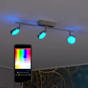   Szabályozható LED spot lámpa 15 W, hideg-melegfehér, nikkel-fehér színű - Corropoli RGBW Eglo 97716