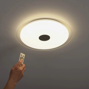  Távirányítós mennyezeti LED lámpa 24 W, hideg-melegfehér, fehér-krómszínű - Lanciano Eglo 98323