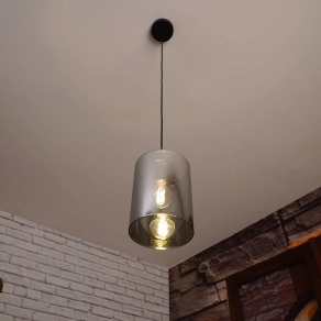   Bontott csomagolású Függesztett lámpa, 16 cm, fekete-füstszínű (Cadaques)