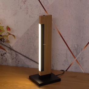   Érintőkapcsolóval szabályozható asztali LED lámpa, fa 40 cm - Camacho Eglo 99295, 3000 K, 800 lm, 6,5 W