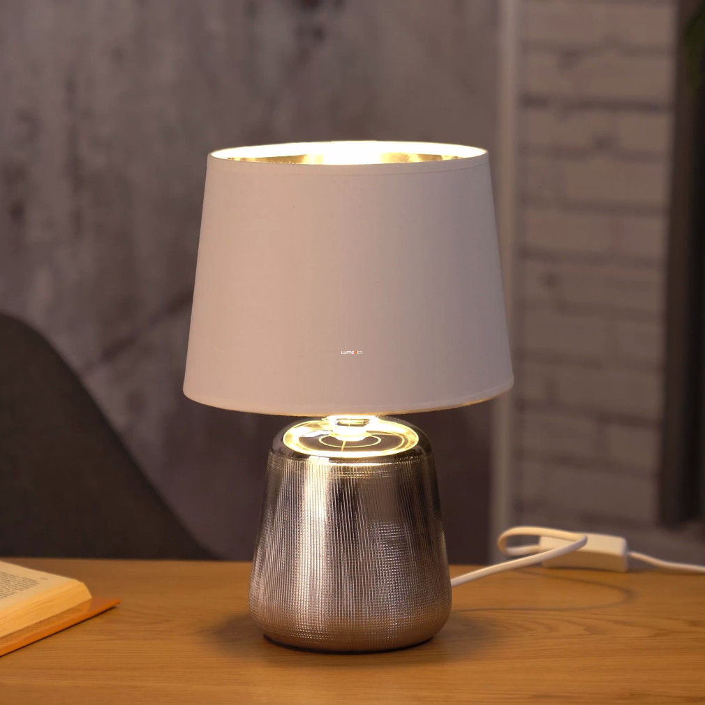 Kerámia asztali lámpa ezüstszínű, 30 cm - Manalba 1 Eglo 99329, 1xE14 foglalattal