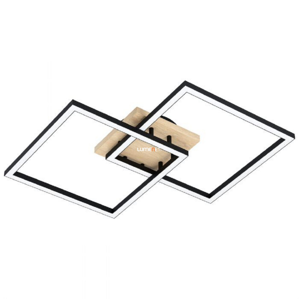 Szabályozható mennyezeti LED lámpa 4x8 W, hideg-melegfehér,77x49,5 cm, fekete-fa színű - Lomaltas Eglo 99677