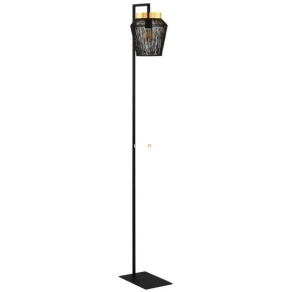   Állólámpa talpkapcsolóval, 170 cm, fekete-arany színű - Escandidos Eglo 99809, 1xE27 foglalattal