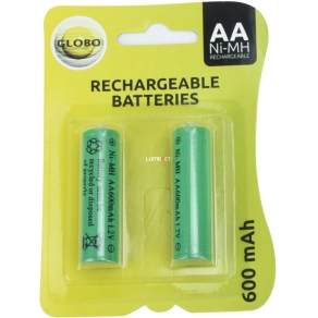   Napelemes lámpához akkumulátor, AA 600mAh, 2db/bliszter - Solar Globo 3300-2E