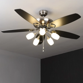   Ventilátor csillár húzókapcsolóval, 5 foglalattal - Jerry Globo 0337
