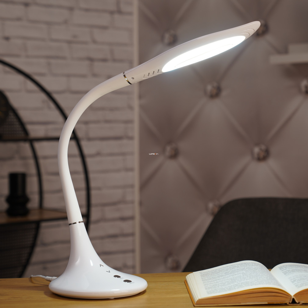 Szabályozható íróasztali LED lámpa, fehér 79 cm - Pattaya Globo 58271, 3300-4500-6500 K, 600 lm, 10 W
