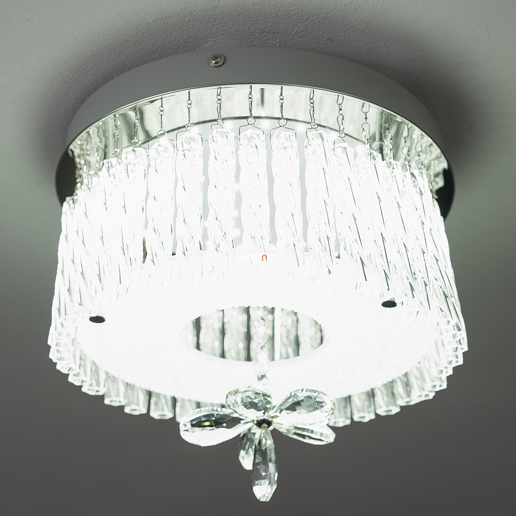 Modern LED csillár kristály virág dísszel, 28 cm - Mathilda Globo 68397-12