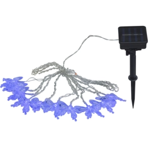   Kültéri napelemes pillangós fényfüzér, 4, 7 m, 10 RGB LED - Solar Globo 33706-10