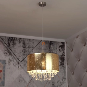   Kristály csillár arany színű szövet burában - Amy Globo 15187H3