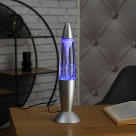   Lávalámpa, 35 cm - Magma Globo 28019, színváltós LED, glitteres, USB kábellel, 0,36 W