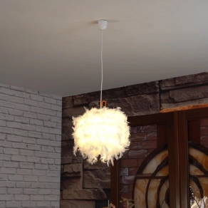   Függesztett toll lámpa, 45 cm, fehér - Katunga Globo 15057