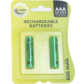   Napelemes lámpához akkumulátor, AAA 600mAh, 2db/bliszter - Solar Globo 33000-2E