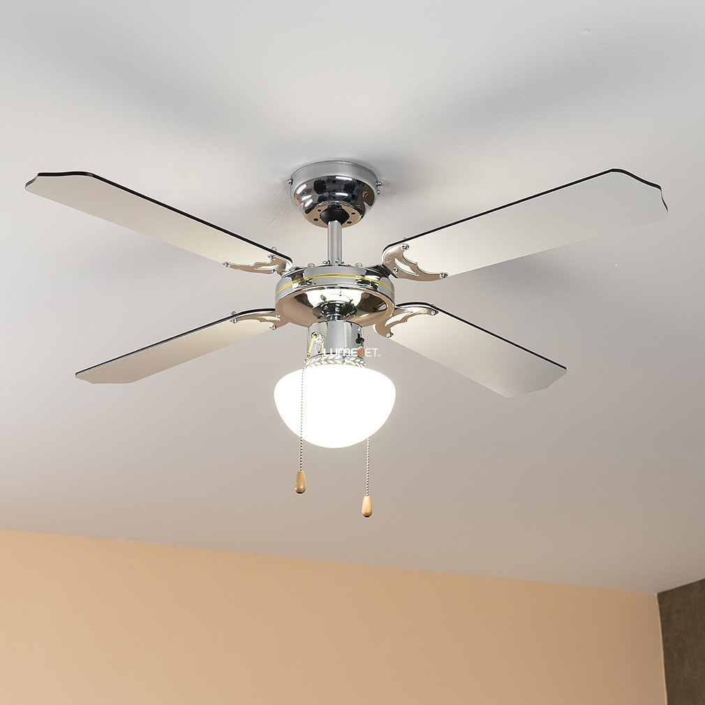 Fordítható lapátos ventilátor lámpa fekete és fehér színben - Champion Globo 0309CSW
