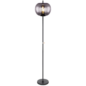   Állólámpa, füstszínű, 160 cm - Blacky Globo 15345S, üveg, 1xE27 foglalattal