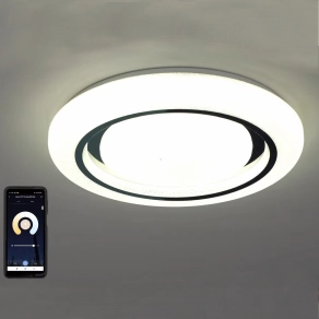   Okos mennyezeti LED lámpa távirányítóval, opál-króm - Smart Globo 483111-28SH