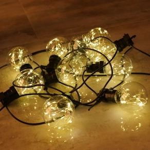   Kültéri LED fényfüzér, 10 LED, melegfehér, 4,5 méteres - Almaga Globo 34090N
