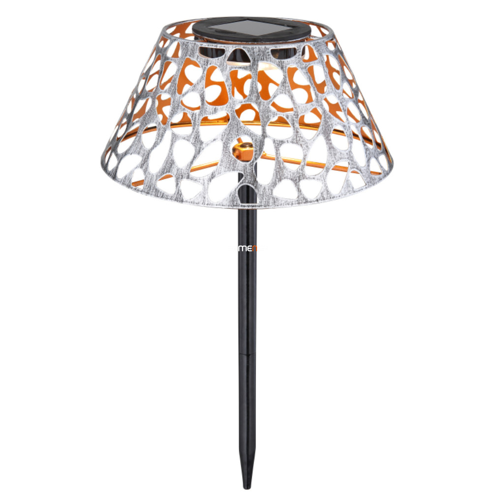 Kültéri napelemes asztali/földbe szúrható lámpa, 20 cm, antikolt ezüst-arany színű - Solar Globo 33648
